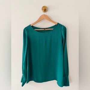 Express emerald grew  Long-Sleeve Blouse